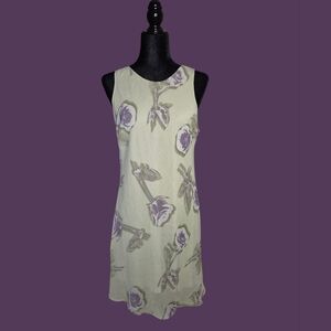 Wild Fable Women's Floral Sleeveless Dress Green and Purple Size M